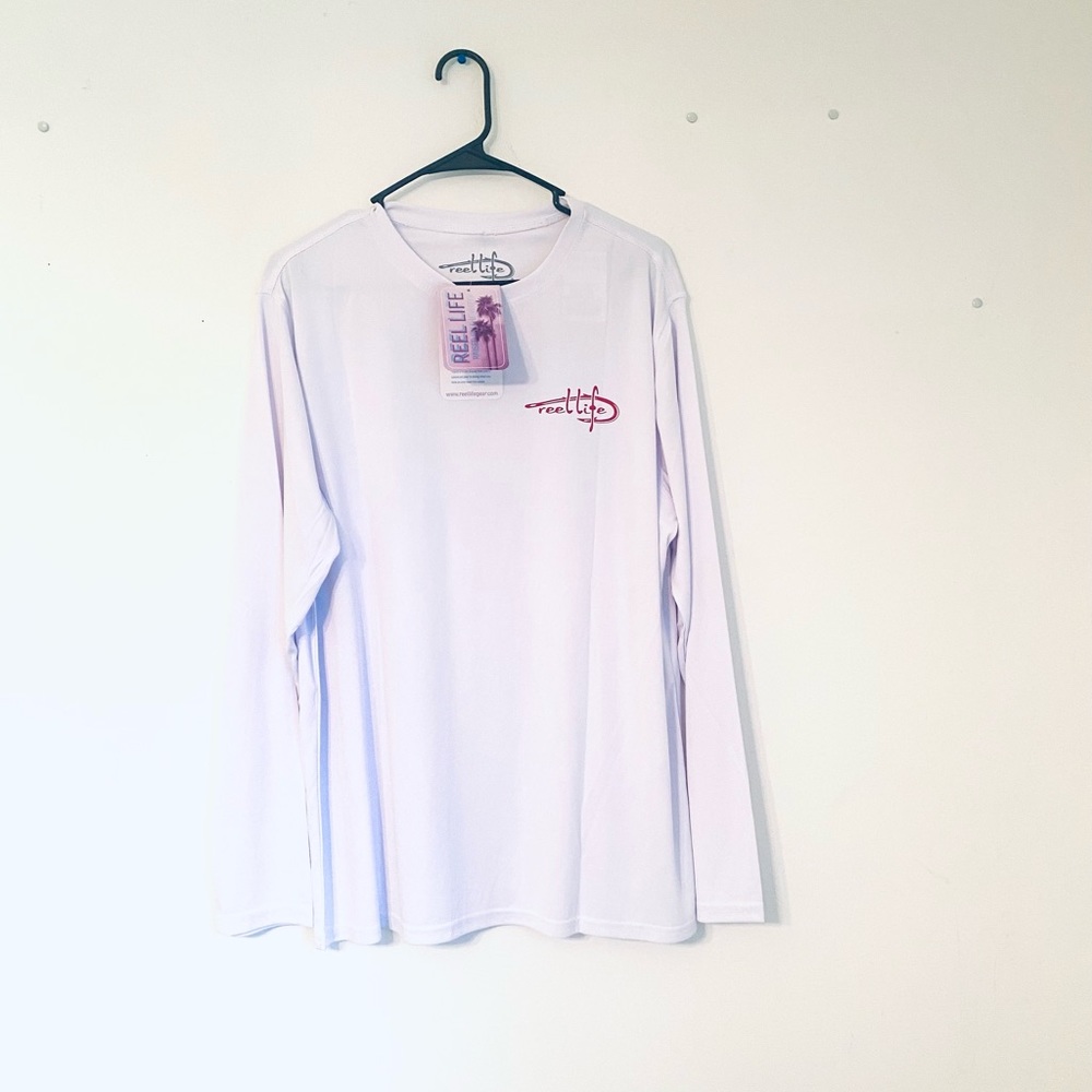 Reel Life Men Performance UPF50+ Long Sleeves Jersey Shirt L NWT